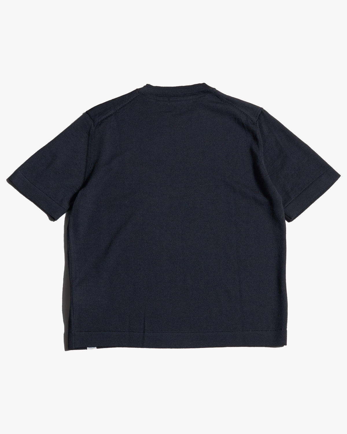 Merz b. Schwanen MERINOTEE01 Knitted Merino Wool Tee - Deep Black