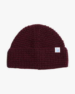 Merz b. Schwanen Good Basics MWBN06 Merino Wool Waffle Beanie - Burgundy