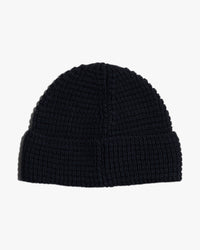 Merz b. Schwanen Good Basics MWBN06 Merino Wool Waffle Beanie - Deep Black | Merz b. Schwanen Hats | JEANSTORE