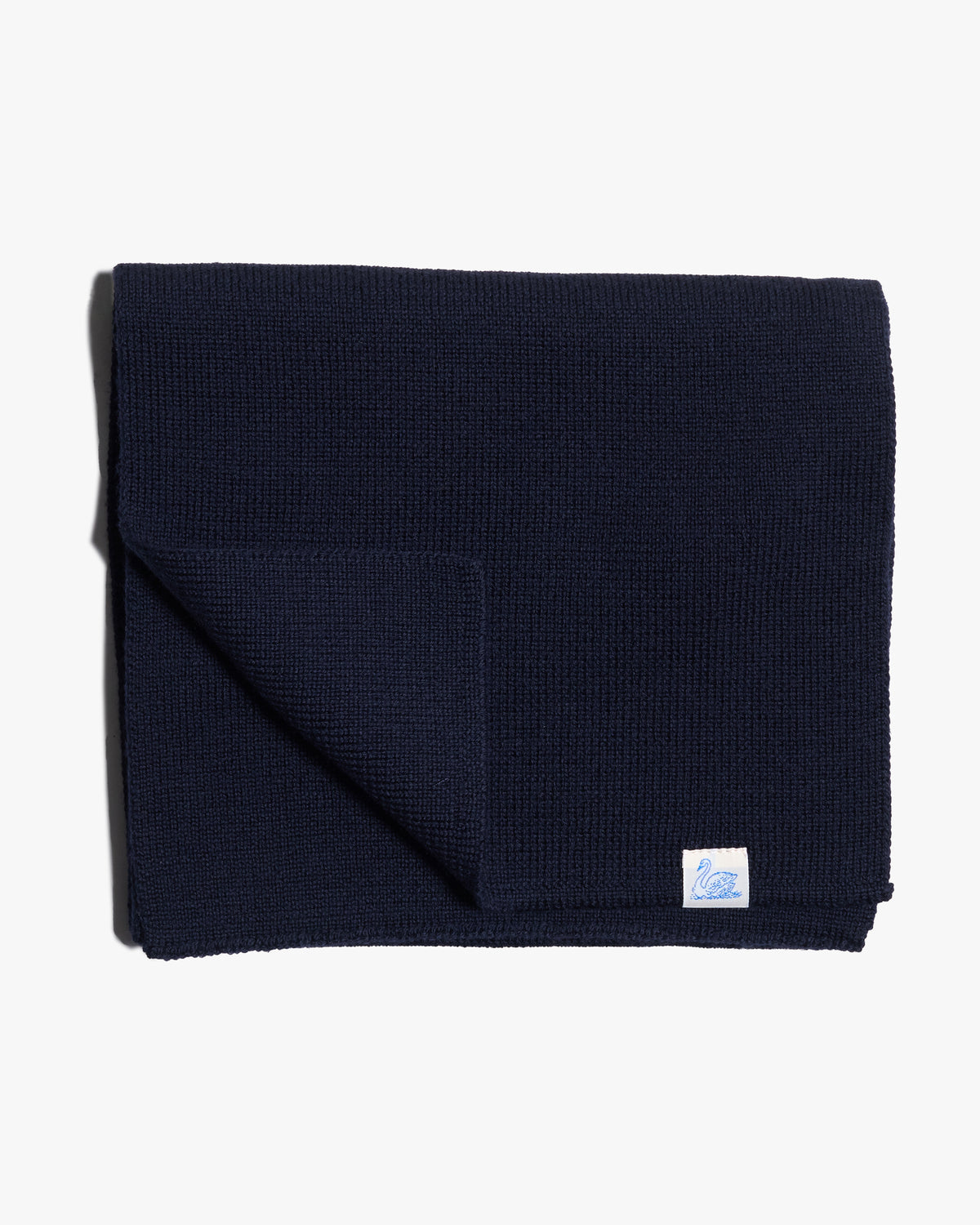 Merz b. Schwanen Good Basics MWSC01 Merino Wool Ribbed Scarf - Dark Navy | Merz b. Schwanen Scarves | Jeanstore
