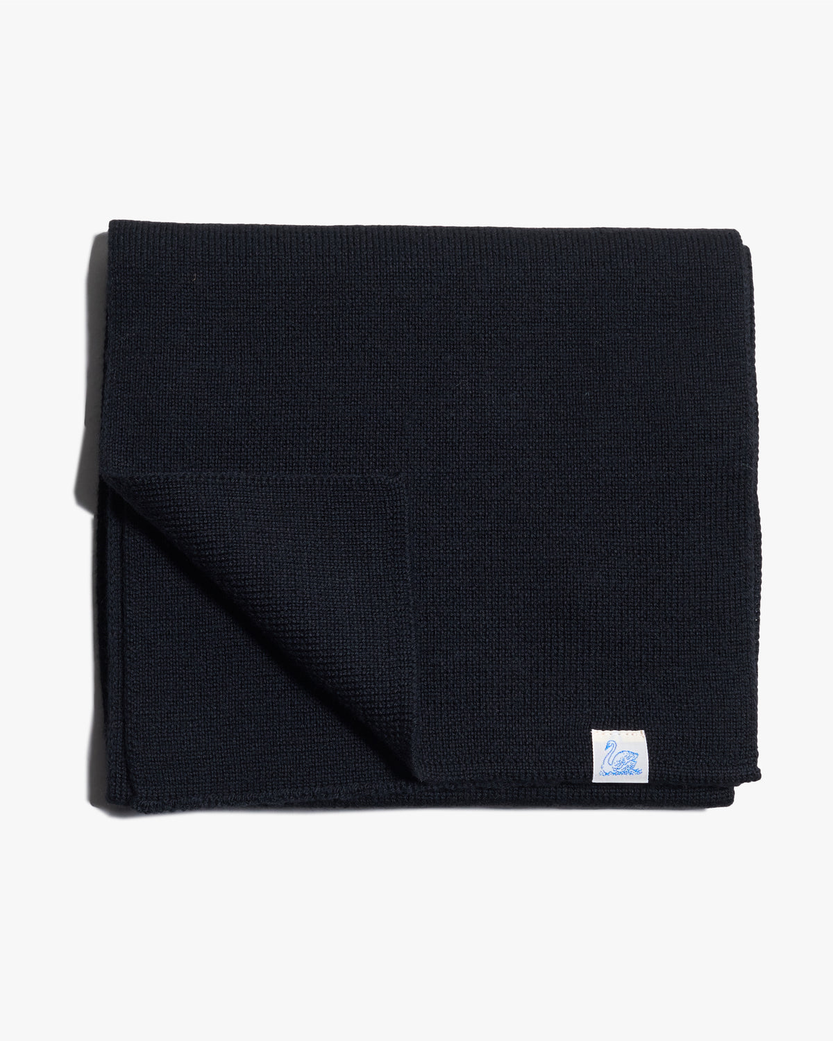 Merz b. Schwanen Good Basics MWSC01 Merino Wool Ribbed Scarf - Deep Black | Merz b. Schwanen Scarves | Jeanstore