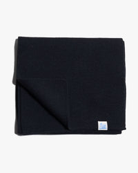 Merz b. Schwanen Good Basics MWSC01 Merino Wool Ribbed Scarf - Deep Black | Merz b. Schwanen Scarves | Jeanstore