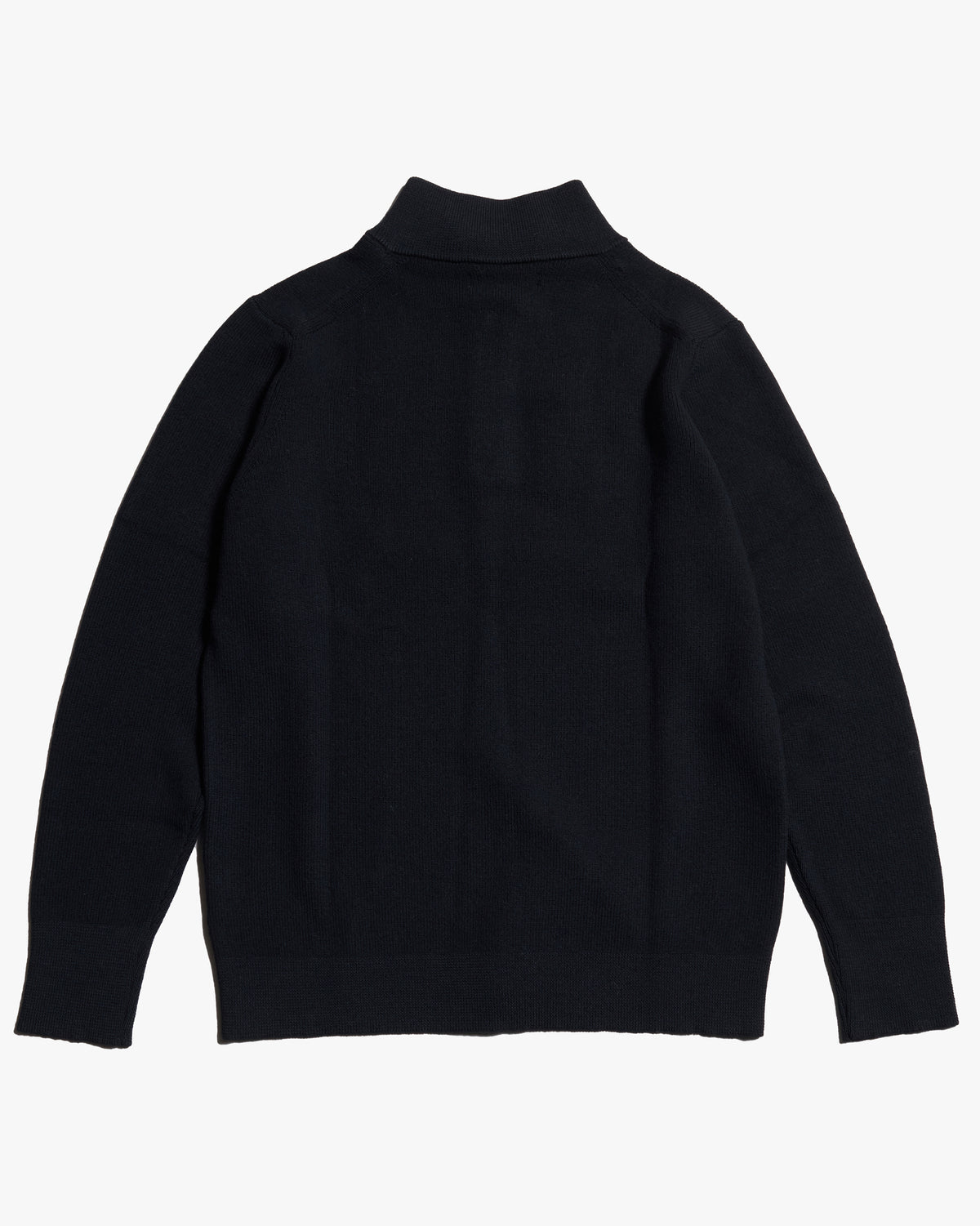 Merz b. Schwanen Good Basics MWZP04 Merino Wool Half Zip Pullover - Deep Black