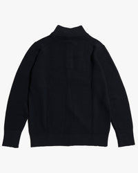 Merz b. Schwanen Good Basics MWZP04 Merino Wool Half Zip Pullover - Deep Black