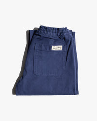 Merz b. Schwanen PANTS05 Workers Cotton Twill Drawstring Pants - Ink Blue | Merz b. Schwanen Chinos & Trousers | Jeanstore