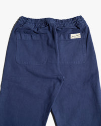 Merz b. Schwanen PANTS05 Workers Cotton Twill Drawstring Pants - Ink Blue | Merz b. Schwanen Chinos & Trousers | Jeanstore