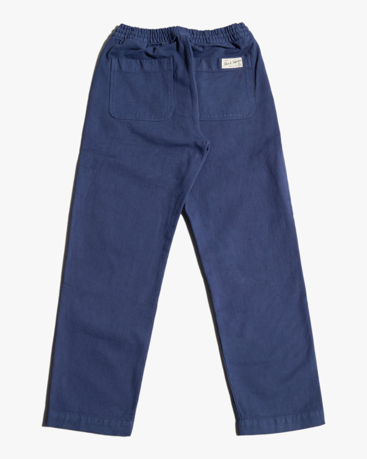 Merz b. Schwanen PANTS05 Workers Cotton Twill Drawstring Pants - Ink Blue | Merz b. Schwanen Chinos & Trousers | Jeanstore