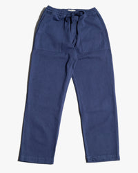 Merz b. Schwanen PANTS05 Workers Cotton Twill Drawstring Pants - Ink Blue | Merz b. Schwanen Chinos & Trousers | Jeanstore