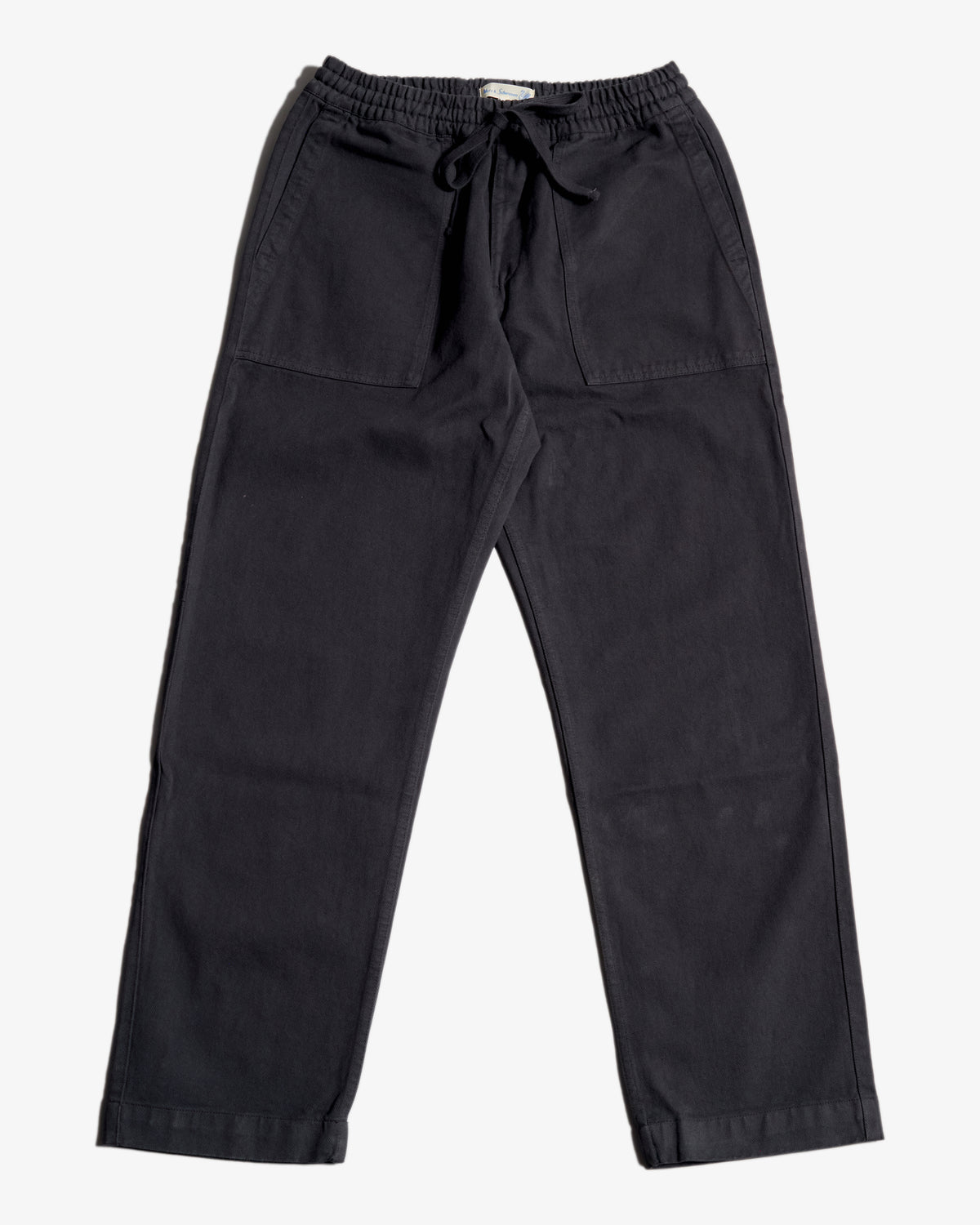 Merz b. Schwanen PANTS05 Workers Cotton Twill Drawstring Pants - Charcoal