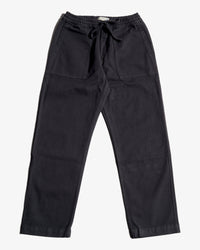 Merz b. Schwanen PANTS05 Workers Cotton Twill Drawstring Pants - Charcoal