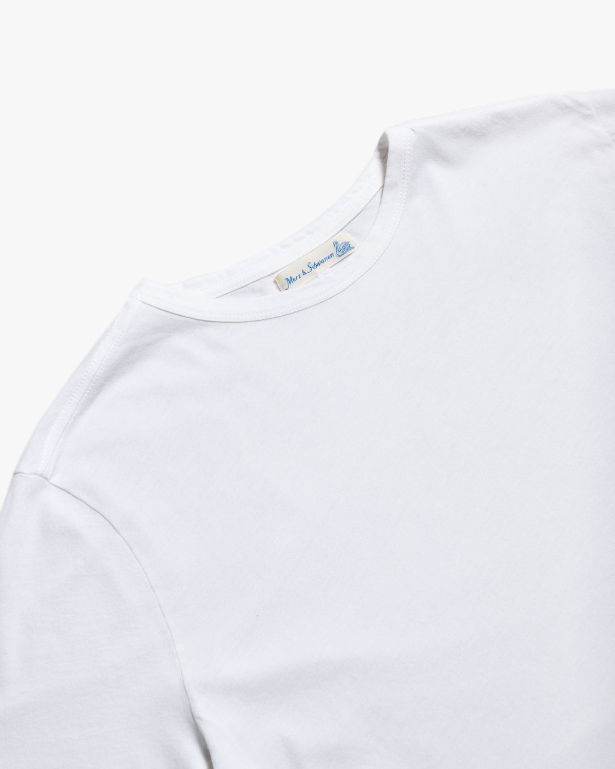 Merz b. Schwanen PIMATEE01 4.1oz Soft Pima Cotton Relaxed Tee - White