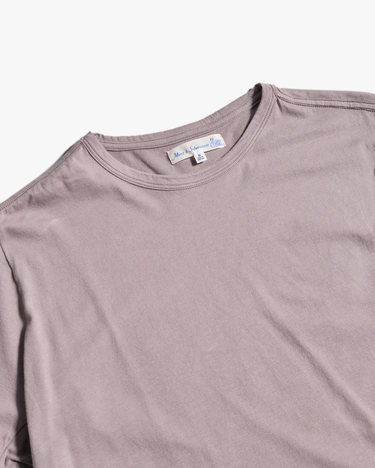 Merz b. Schwanen PIMATEE01 4.1oz Soft Pima Cotton Relaxed Tee - Faded Grain | Merz b. Schwanen T Shirts | JEANSTORE