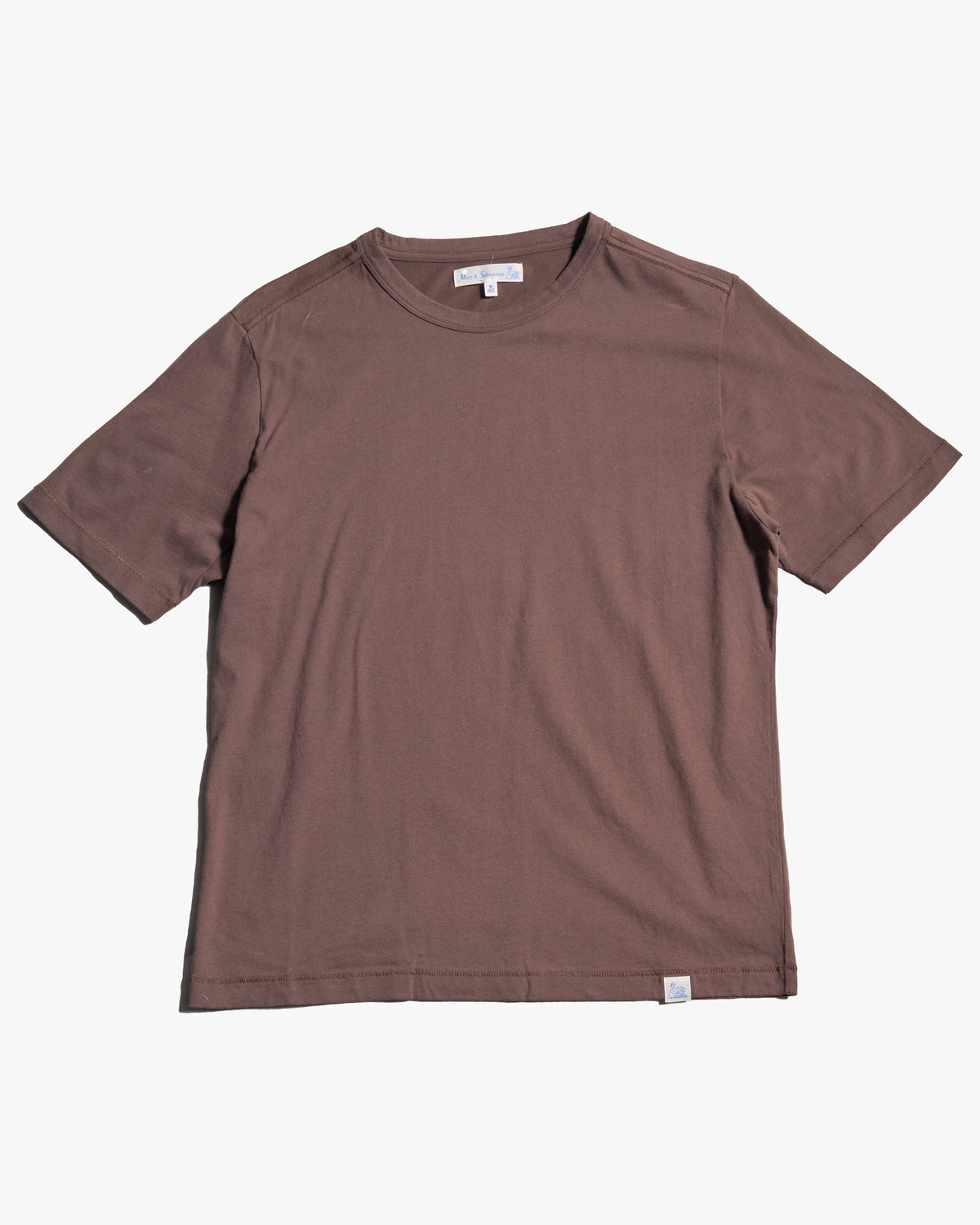 Merz b. Schwanen PIMATEE01 4.1oz Soft Pima Cotton Relaxed Tee - Chocolate | Merz b. Schwanen T Shirts | JEANSTORE
