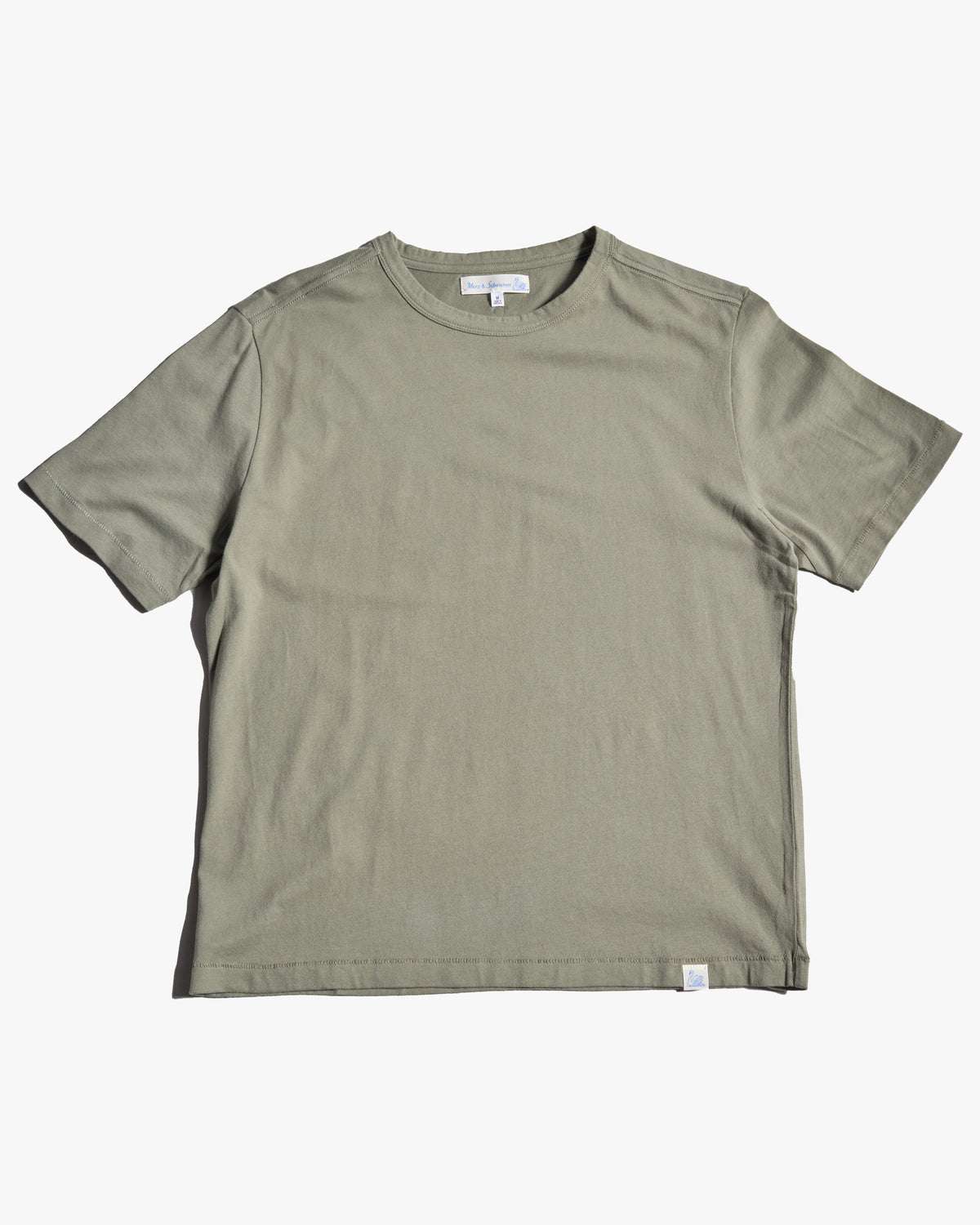 Merz b. Schwanen PIMATEE01 4.1oz Soft Pima Cotton Relaxed Tee - Light Army
