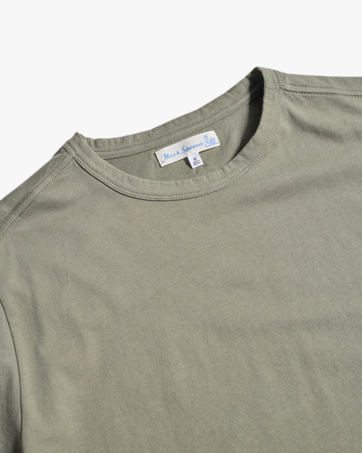 Merz b. Schwanen PIMATEE01 4.1oz Soft Pima Cotton Relaxed Tee - Light Army