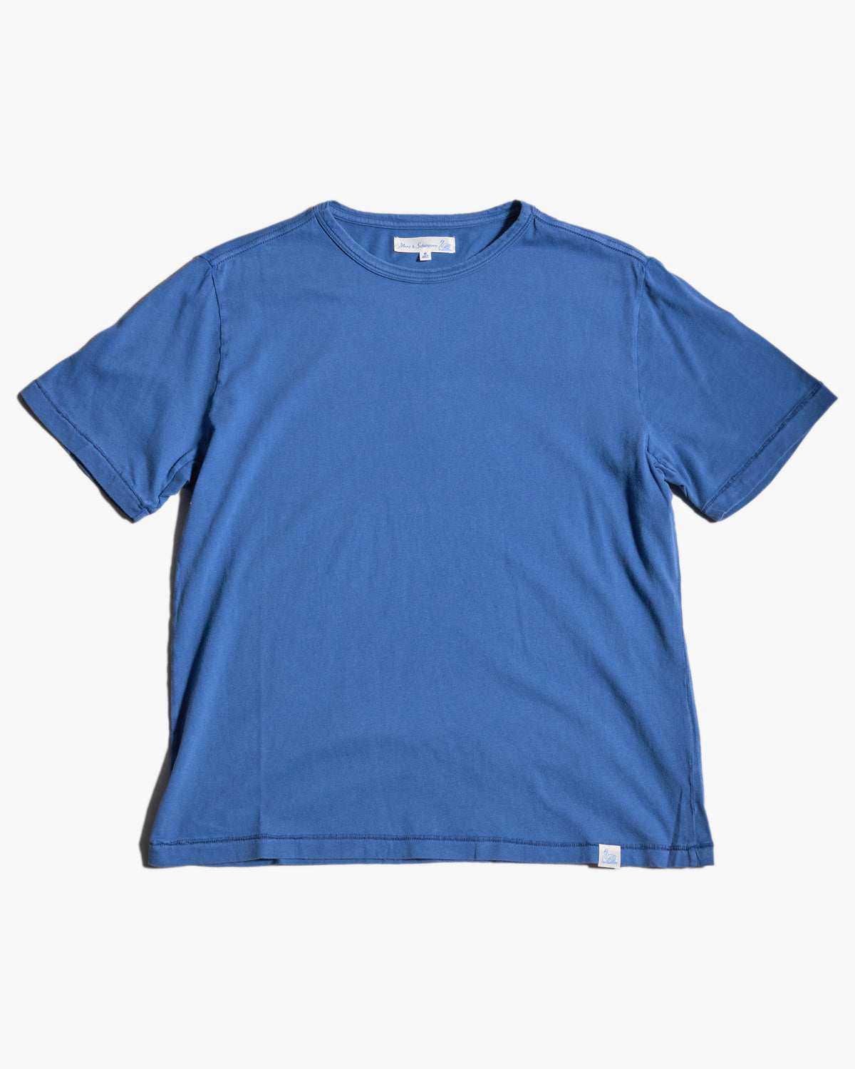 Merz b. Schwanen PIMATEE01 4.1oz Soft Pima Cotton Relaxed Tee - Indigo Mid Wash