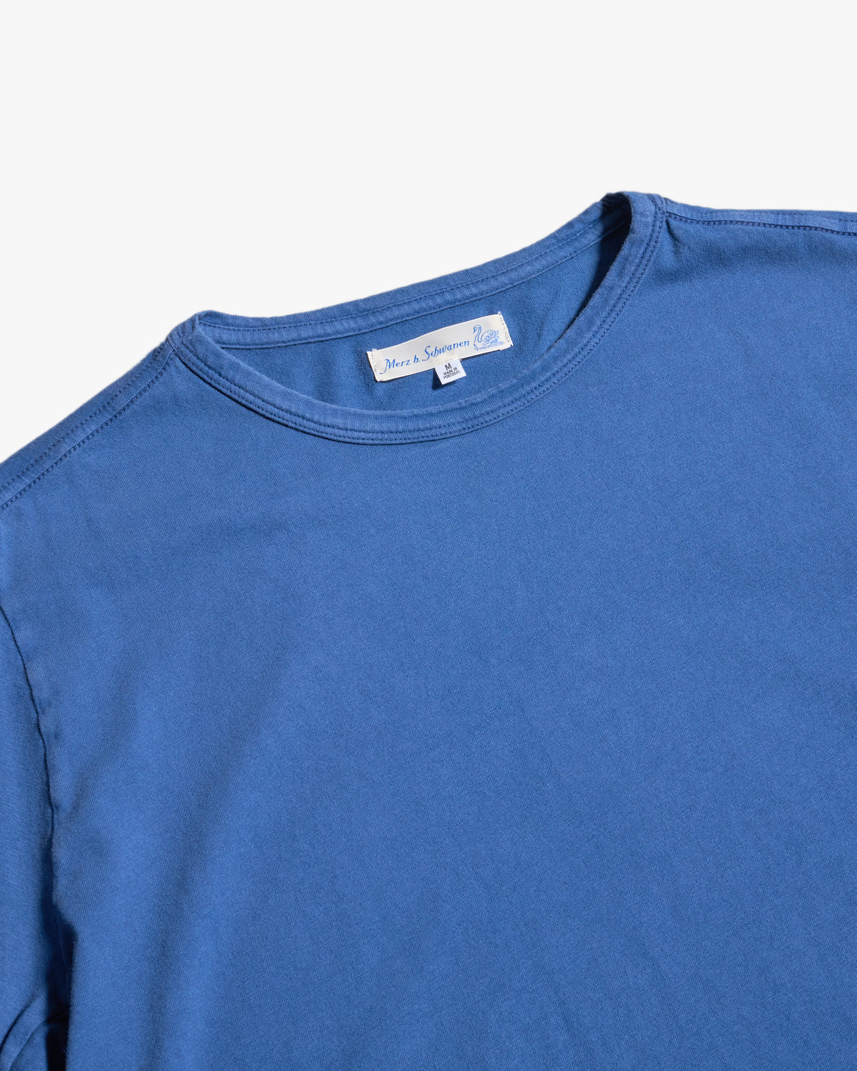 Merz b. Schwanen PIMATEE01 4.1oz Soft Pima Cotton Relaxed Tee - Indigo Mid Wash