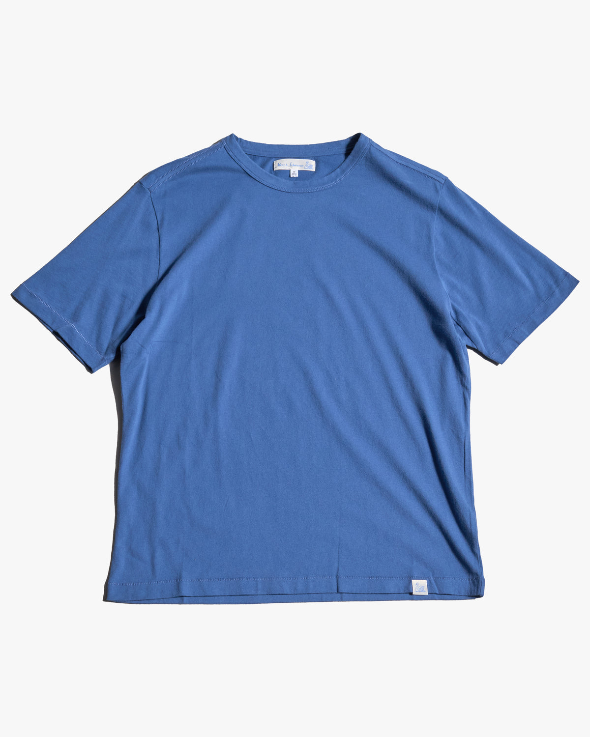 Merz b. Schwanen PIMATEE01 4.1oz Soft Pima Cotton Relaxed Tee - Indigo