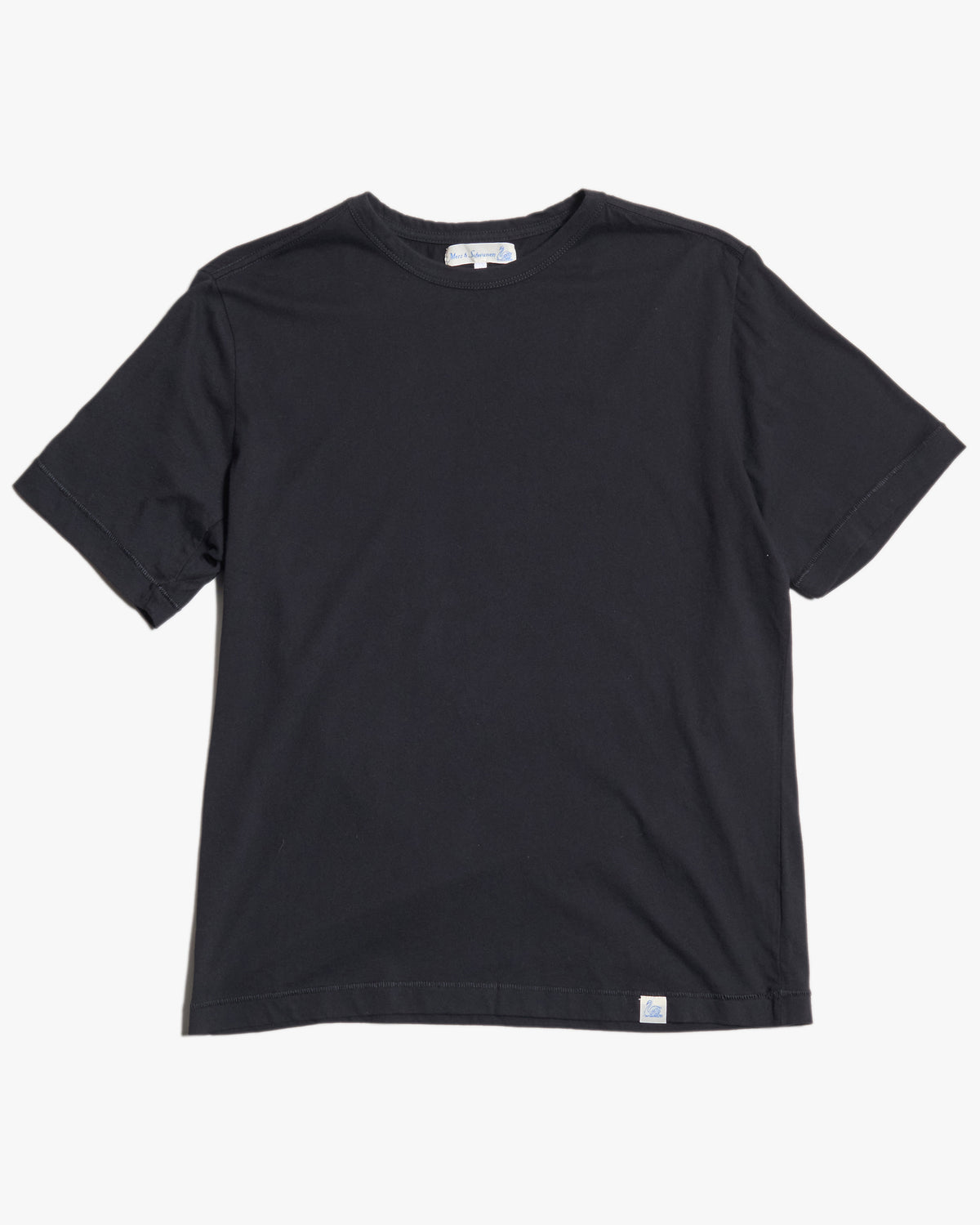 Merz b. Schwanen PIMATEE01 4.1oz Soft Pima Cotton Relaxed Tee - Deep Black