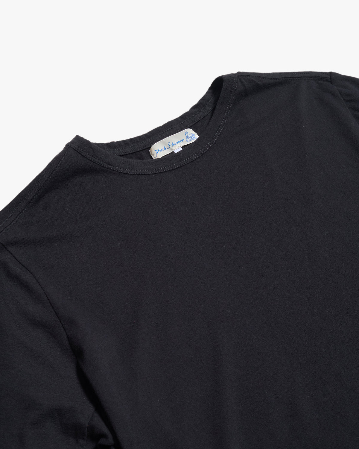 Merz b. Schwanen PIMATEE01 4.1oz Soft Pima Cotton Relaxed Tee - Deep Black