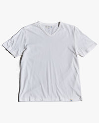 Merz b. Schwanen PIMATEE01V 4.1oz Soft Pima Cotton Relaxed V-Neck Tee - White | Merz b. Schwanen T Shirts | JEANSTORE