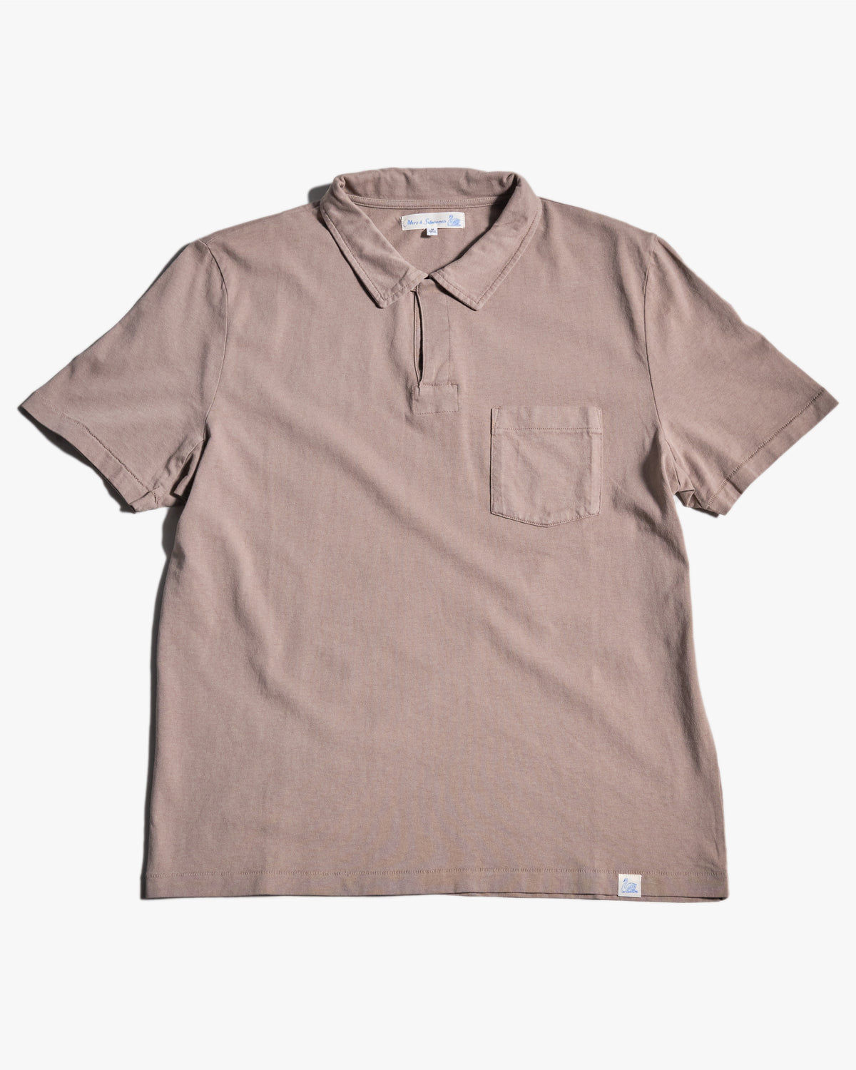 Merz b. Schwanen POLO01 Cotton Jersey S/S Polo Shirt - Faded Grain | Merz b. Schwanen Polo Shirts | JEANSTORE