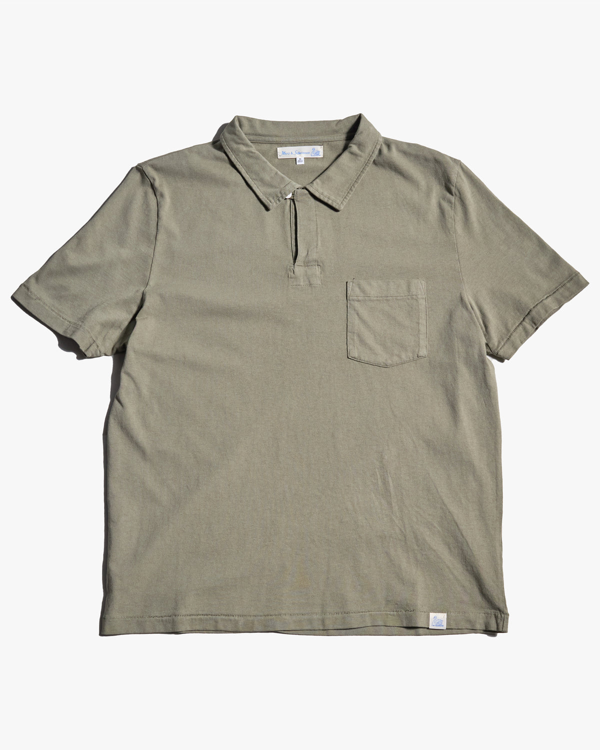 Merz b. Schwanen POLO01 Cotton Jersey S/S Polo Shirt - Light Army | Merz b. Schwanen Polo Shirts | JEANSTORE