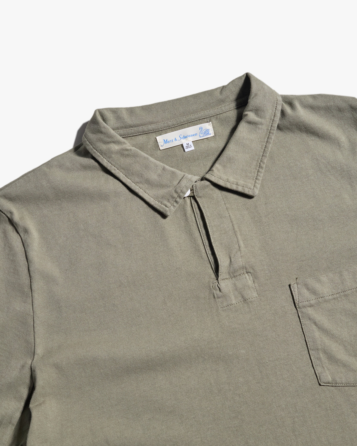 Merz b. Schwanen POLO01 Cotton Jersey S/S Polo Shirt - Light Army | Merz b. Schwanen Polo Shirts | JEANSTORE