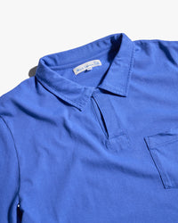 Merz b. Schwanen POLO01 Cotton Jersey S/S Polo Shirt - Vintage Blue | Merz b. Schwanen Polo Shirts | JEANSTORE