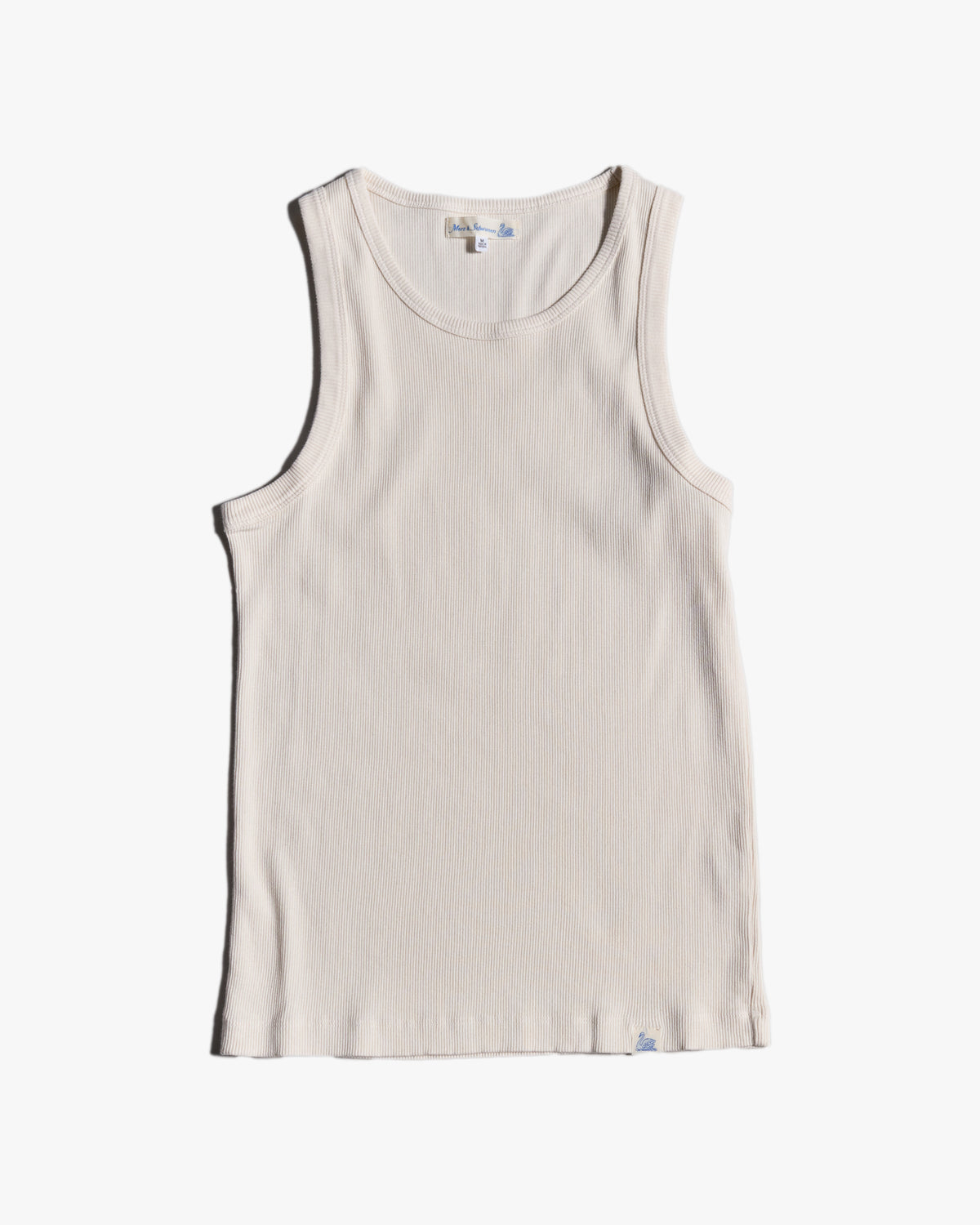 Merz b. Schwanen RIBTANK01 7.2oz Ribbed Tank Top - Nature | Merz b. Schwanen T Shirts | JEANSTORE