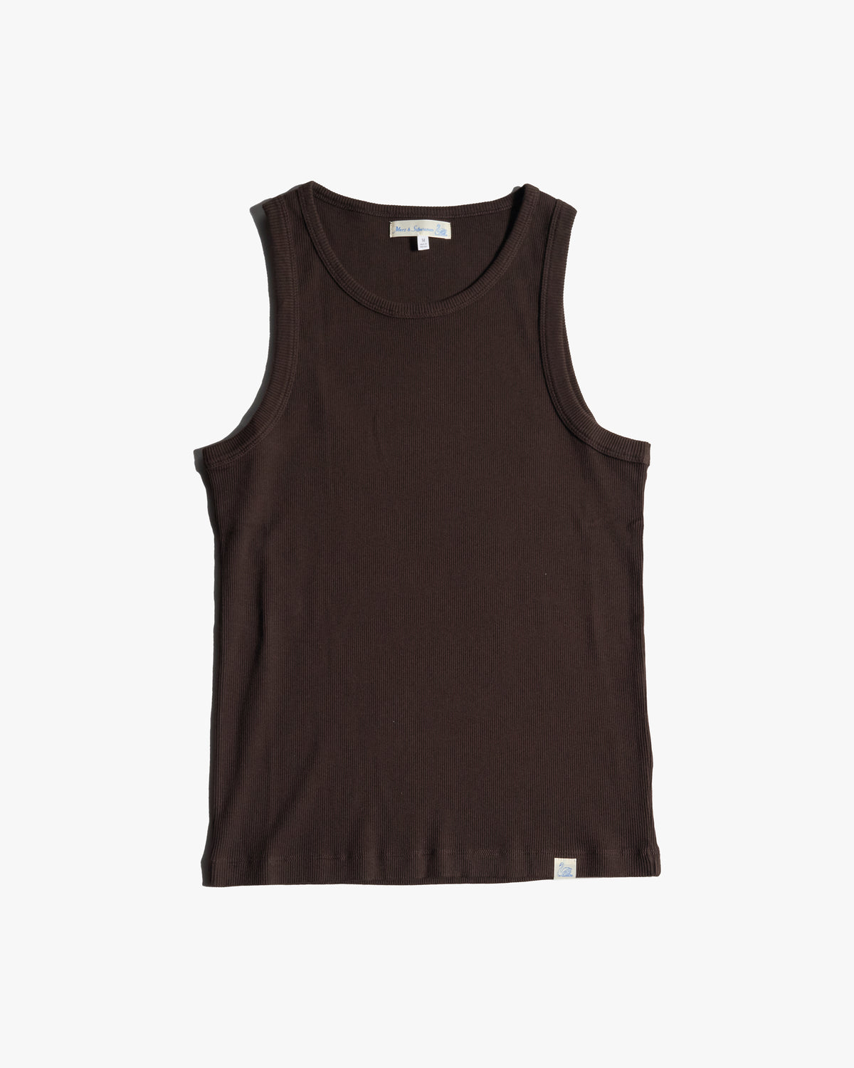 Merz b. Schwanen RIBTANK01 Ribbed Tank Top - Espresso