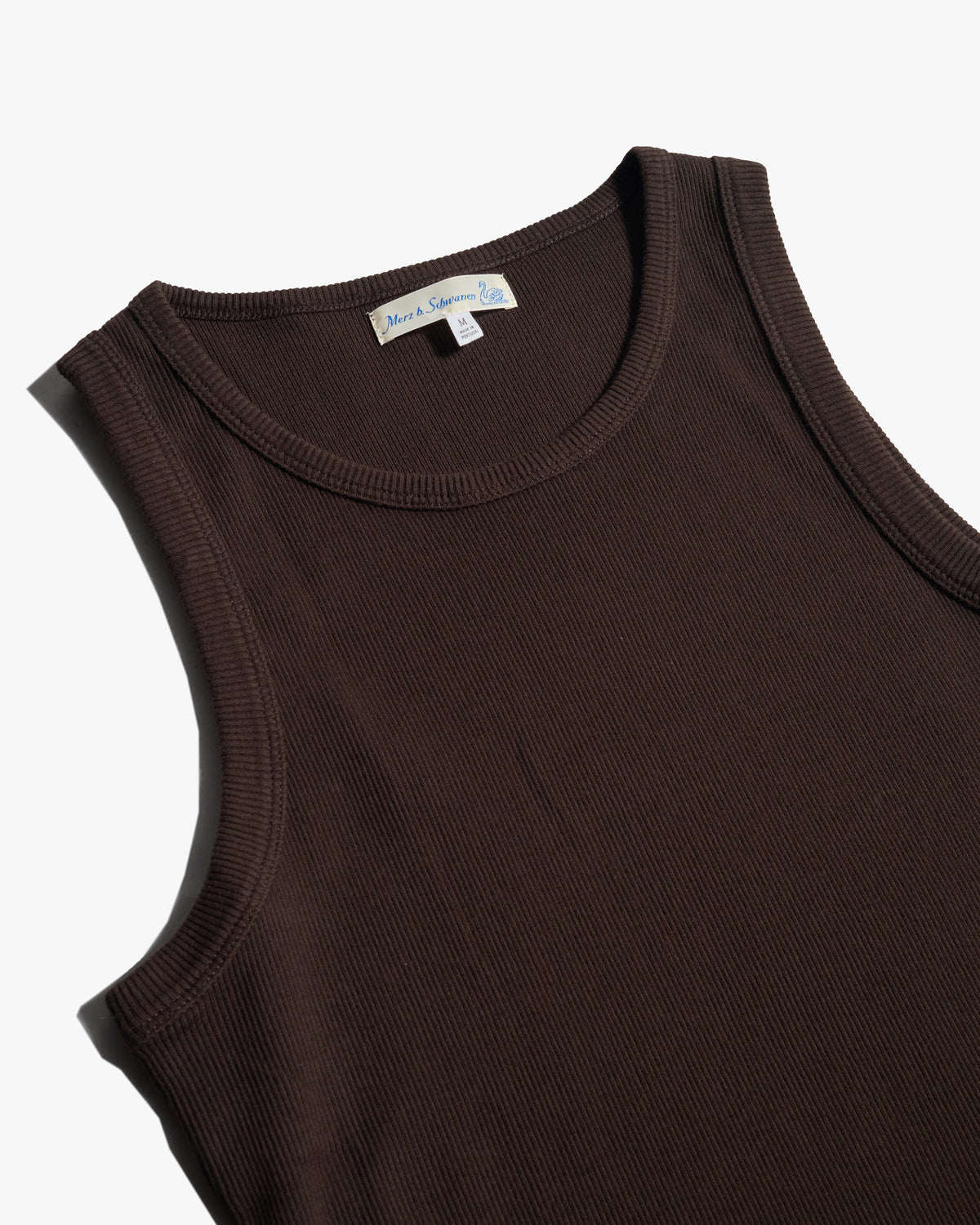 Merz b. Schwanen RIBTANK01 Ribbed Tank Top - Espresso