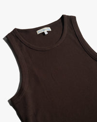 Merz b. Schwanen RIBTANK01 Ribbed Tank Top - Espresso