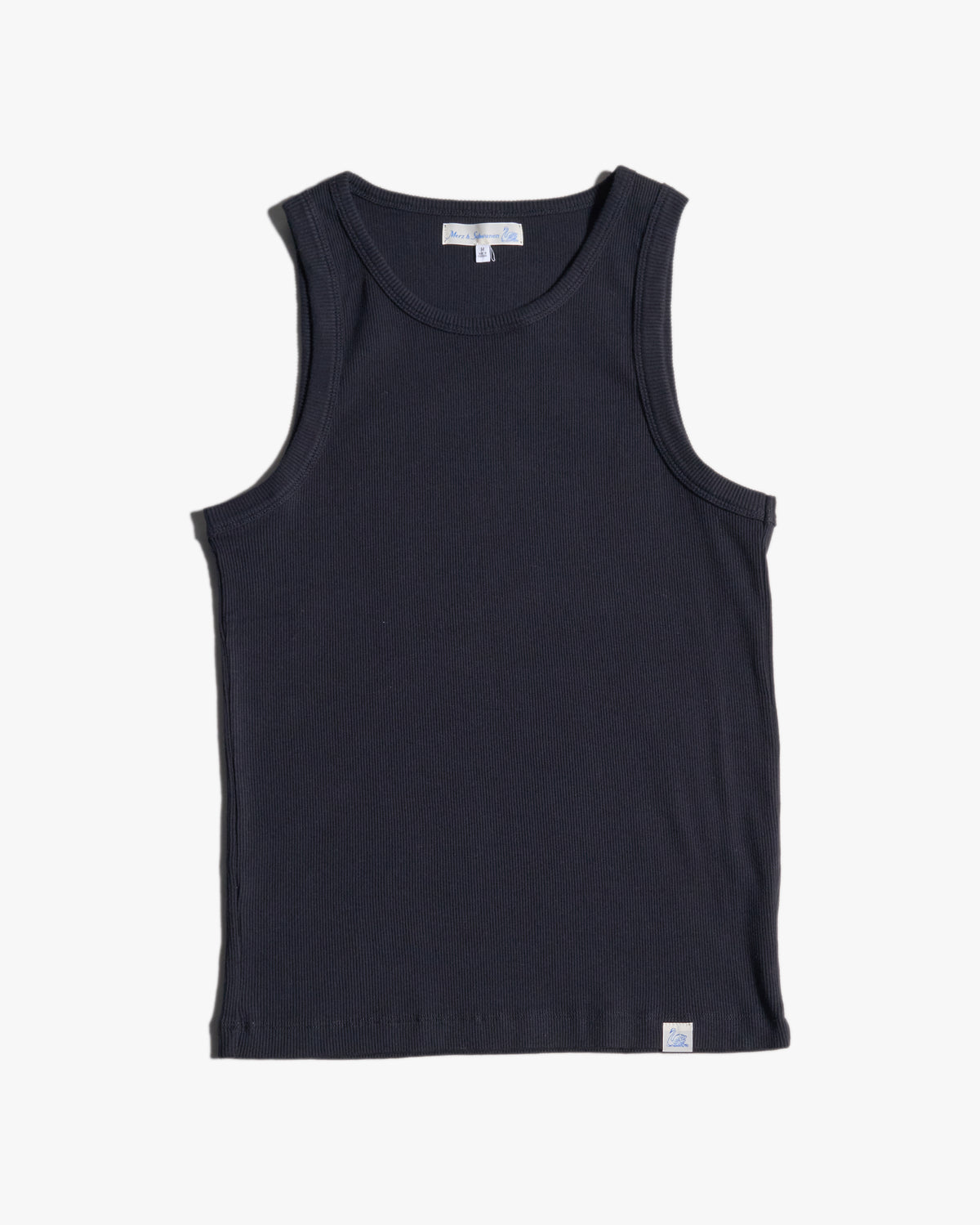 Merz b. Schwanen RIBTANK01 7.2oz Ribbed Tank Top - Deep Black | Merz b. Schwanen T Shirts | JEANSTORE