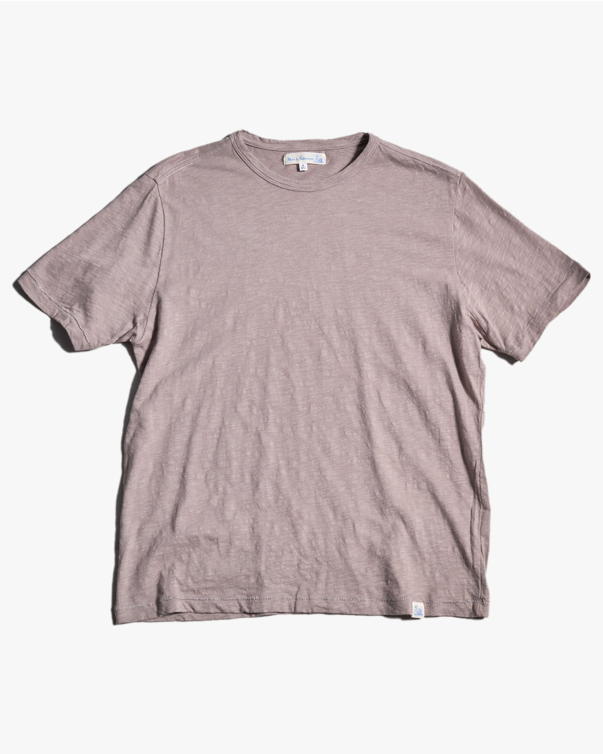 Merz b. Schwanen SCT04 4.9oz Pima Slub Cotton Relaxed Tee - Faded Grain