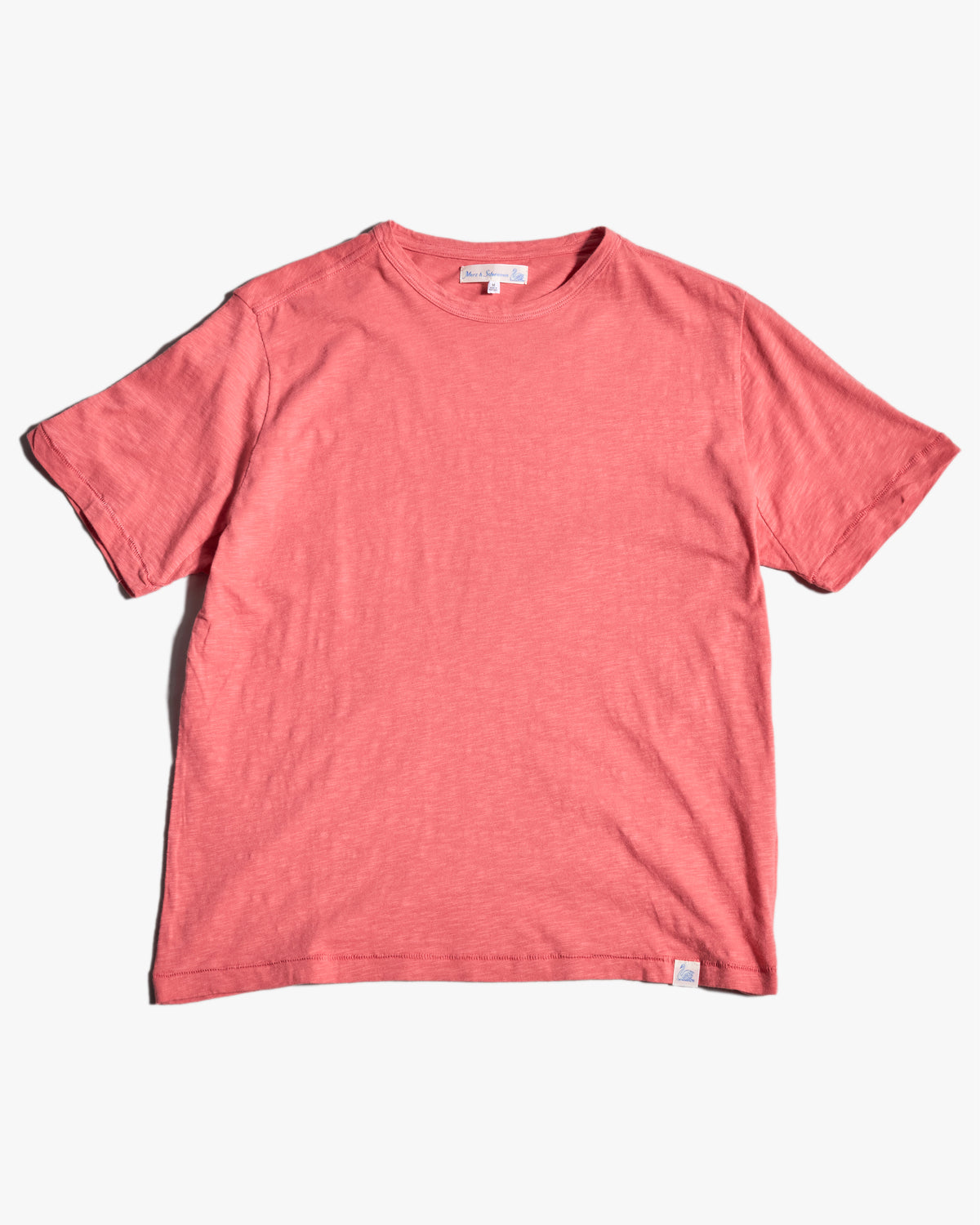 Merz b. Schwanen SCT04 4.9oz Pima Slub Cotton Relaxed Tee - Calypso Pink