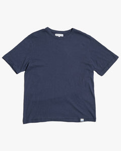 Merz b. Schwanen Good Basics SCT04 4.9oz Pima Slub Cotton Relaxed Tee - Deep Blue
