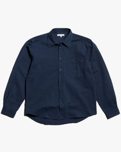 Merz b. Schwanen Good Basics SHIRT01T Relaxed Fit Sturdy Cotton Twill Shirt - Night Blue