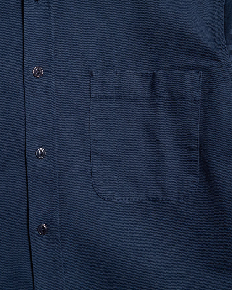 Merz b. Schwanen Good Basics SHIRT01T Relaxed Fit Sturdy Cotton Twill Shirt - Night Blue