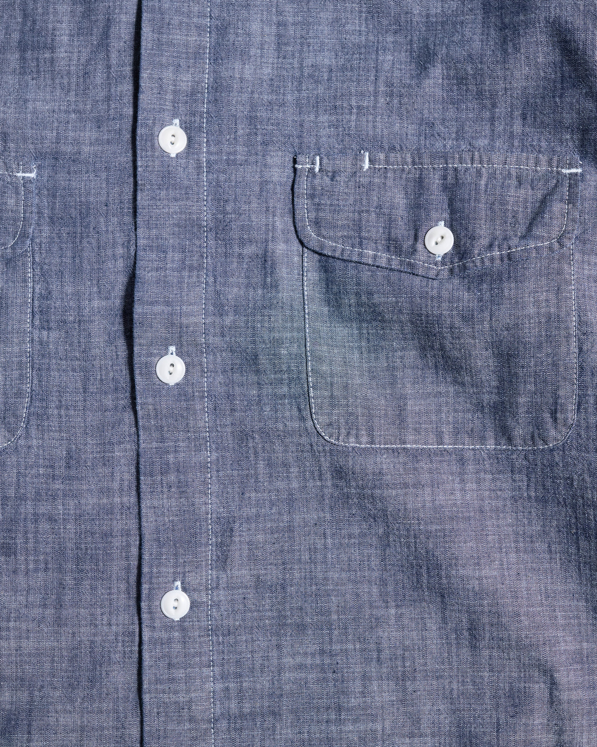 Merz b. Schwanen SHIRT06CH Chambray L/S Shirt - Denim Blue