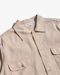 Merz b. Schwanen SHIRT06RT Workers Cotton Twill Shirt - Light Khaki