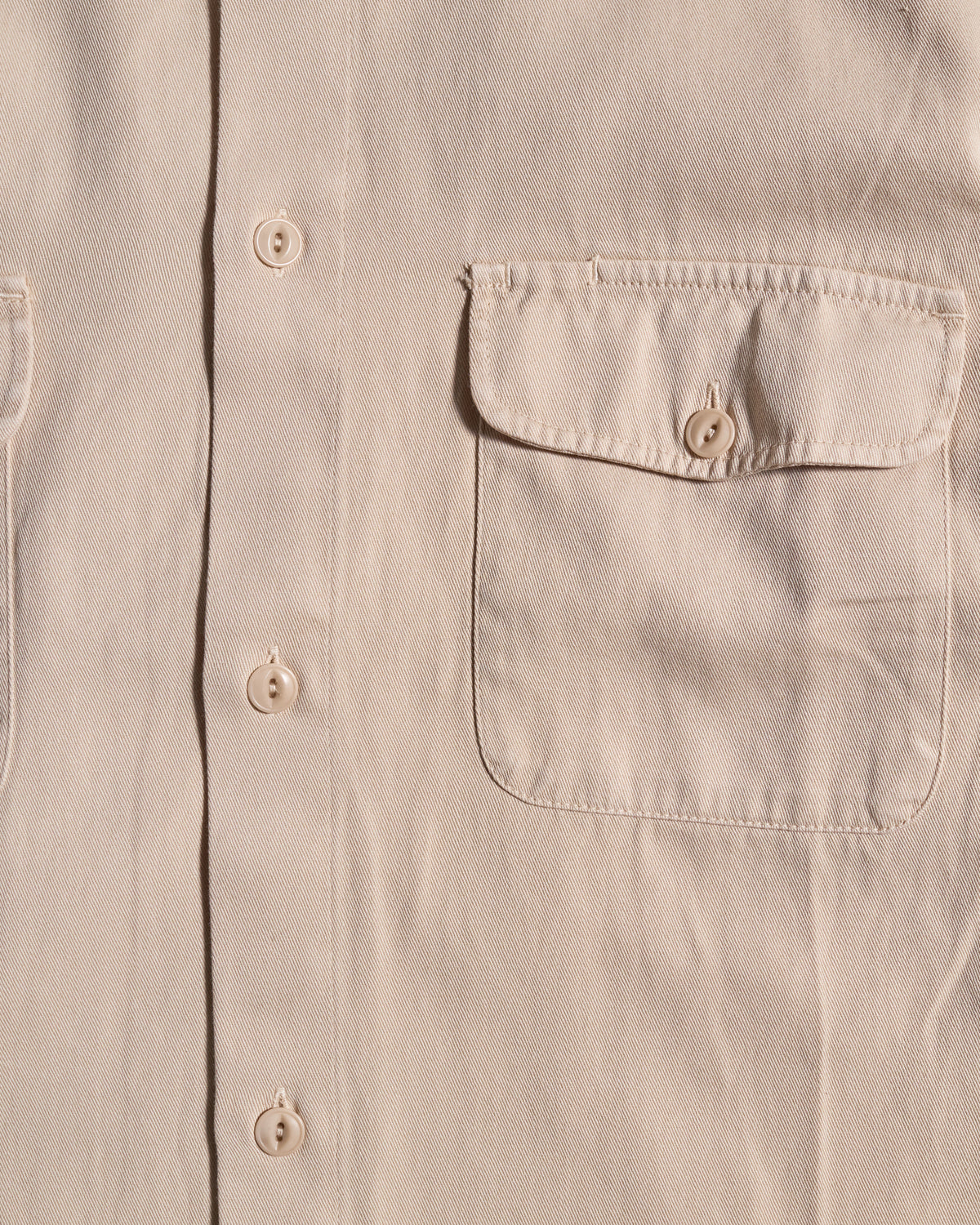 Merz b. Schwanen SHIRT06RT Workers Cotton Twill Shirt - Light Khaki