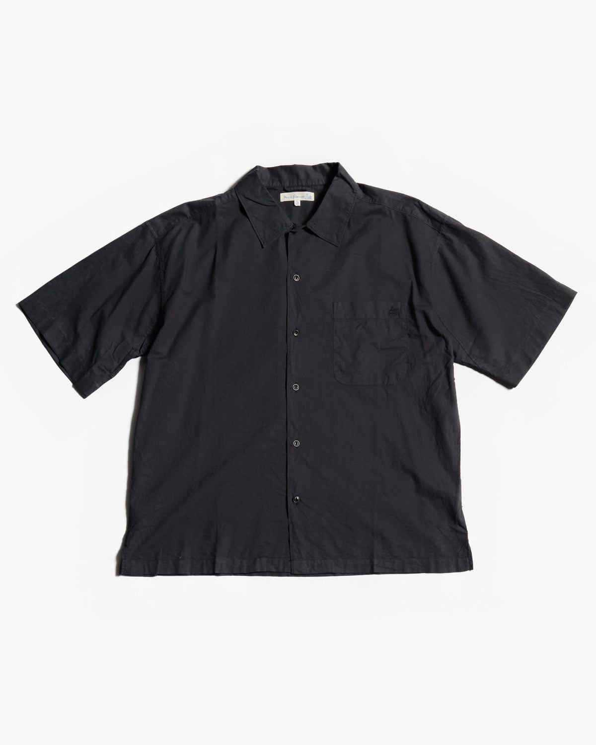 Merz b. Schwanen SHIRT09LP Lightweight Poplin S/S Shirt - Deep Black