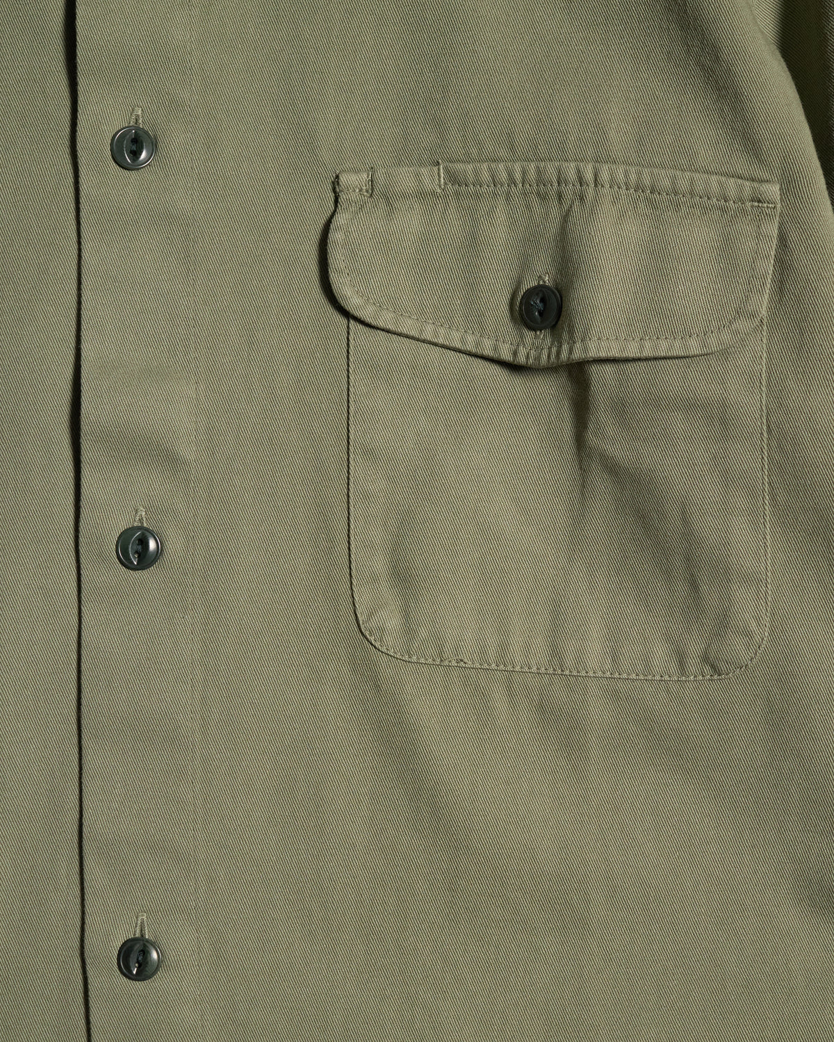 Merz b. Schwanen SHIRT06RT Workers Cotton Twill Shirt - Light Army | Merz b. Schwanen Shirts | Jeanstore