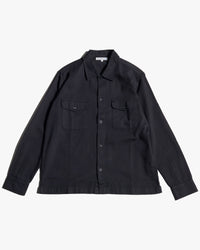 Merz b. Schwanen SHIRT06RT Workers Cotton Twill Shirt - Deep Black