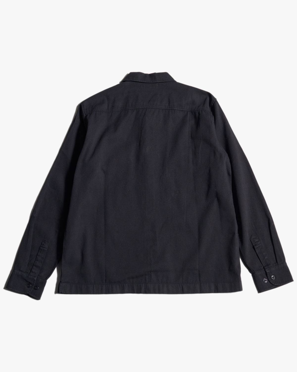 Merz b. Schwanen SHIRT06RT Workers Cotton Twill Shirt - Deep Black
