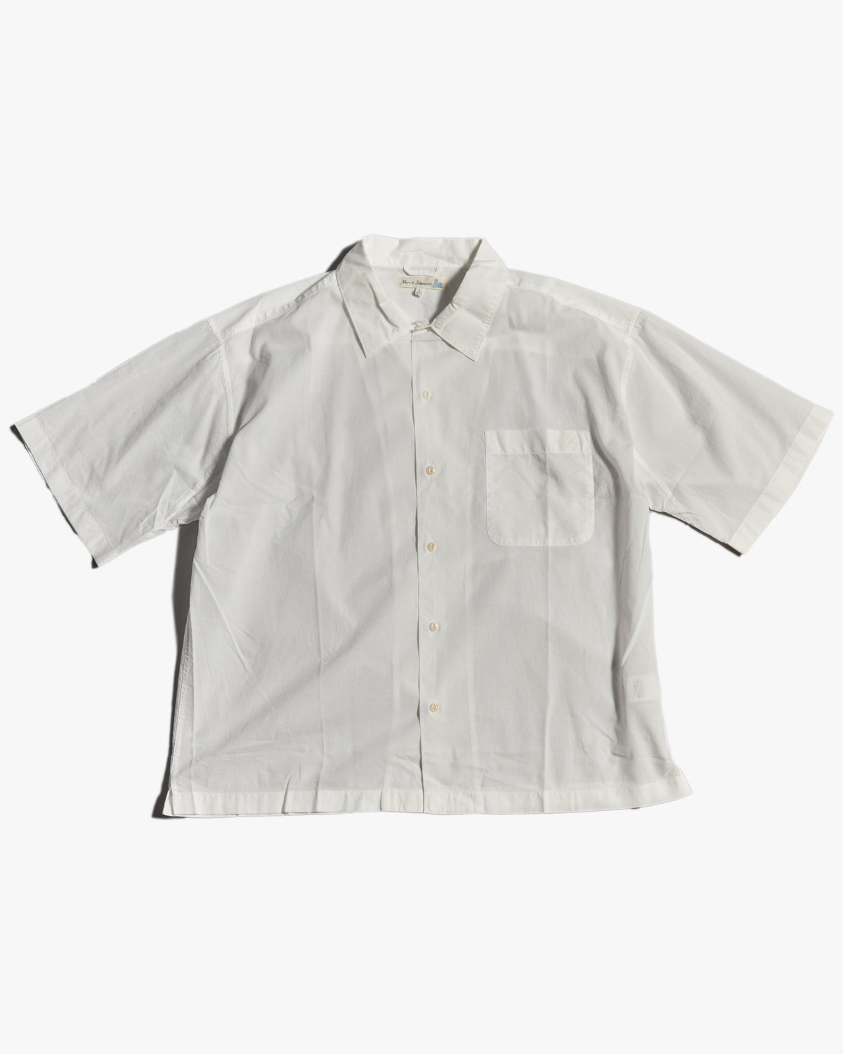 Merz b. Schwanen SHIRT09LP Lightweight Poplin S/S Shirt - White | Merz b. Schwanen Shirts | Jeanstore