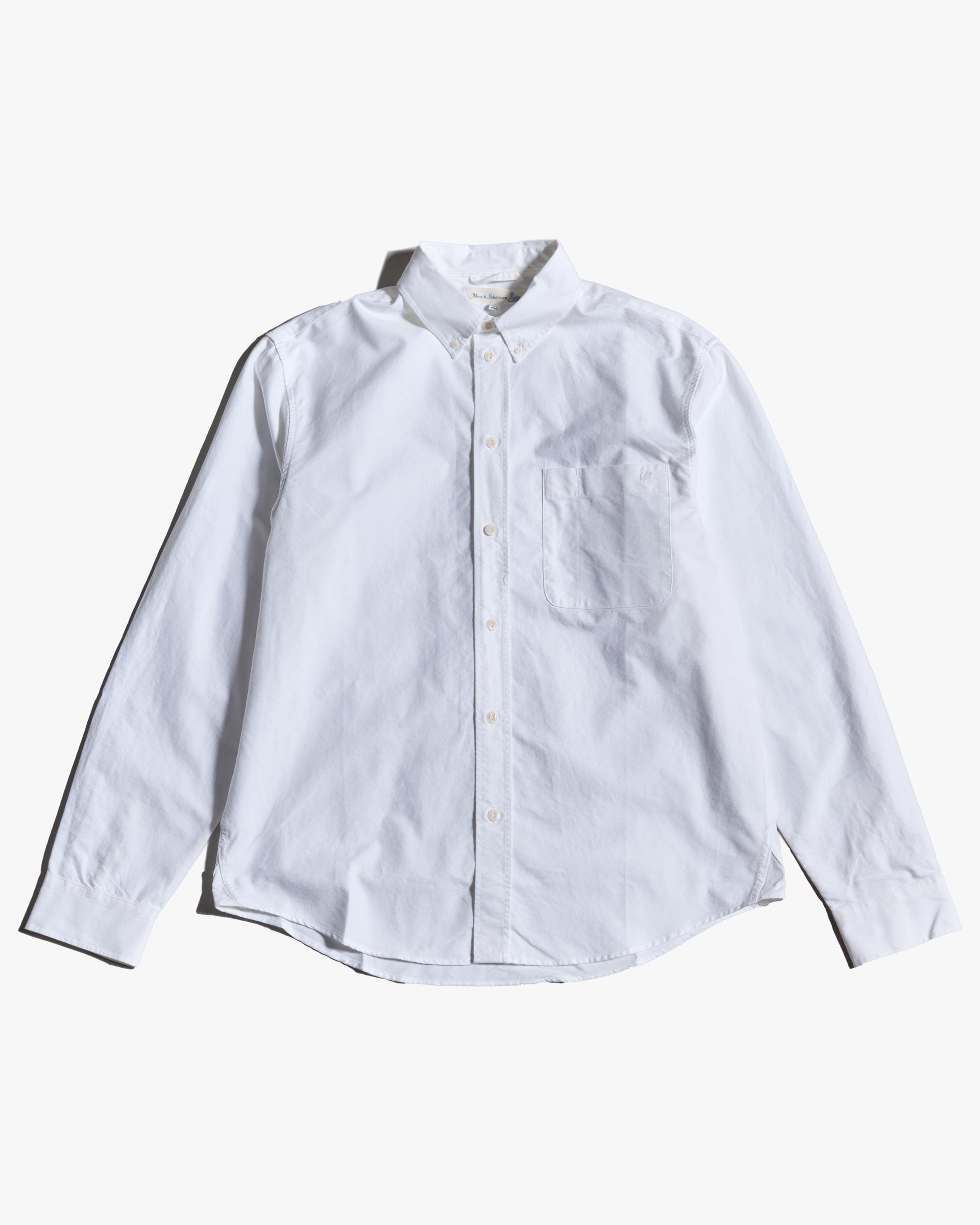 Merz b. Schwanen SHIRT19OX Button-Down Oxford Shirt - White