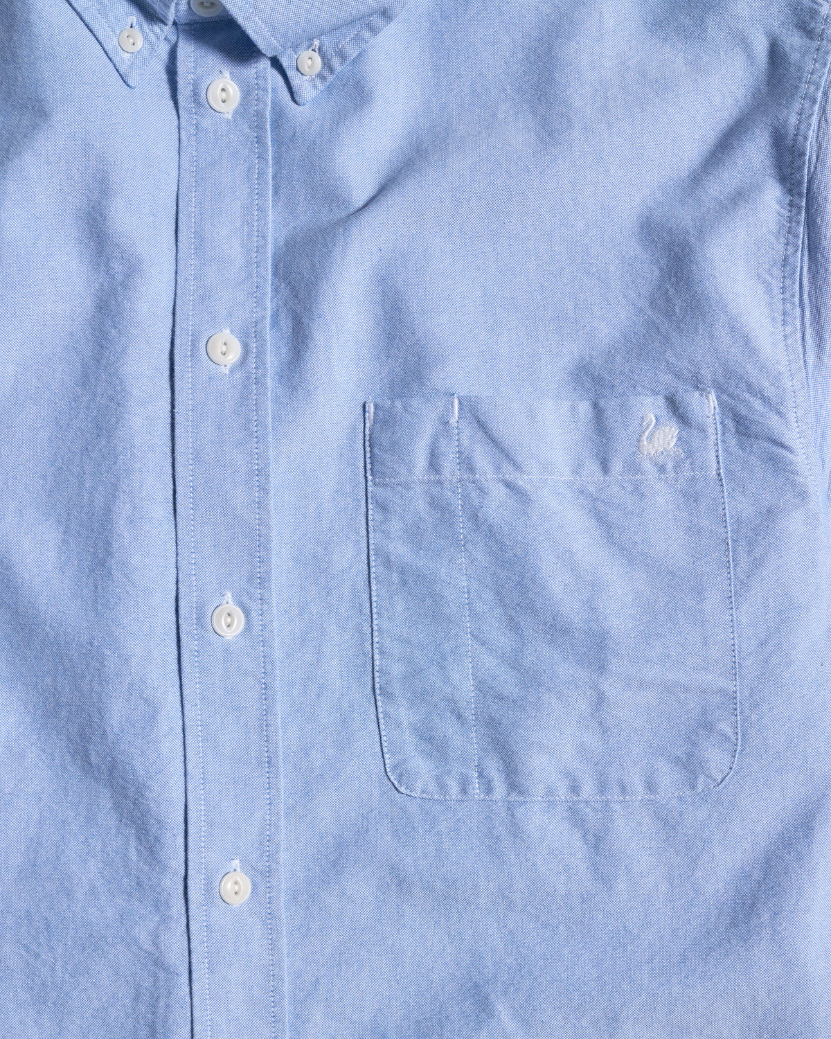 Merz b. Schwanen SHIRT19OX Button-Down Oxford Shirt - Light Blue / White