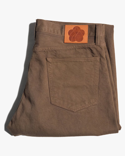 MOMOTARO JEANS MMJZ6403 #100 Straight Fit Mens Moss-Dyed Selvedge Jeans - Khaki
